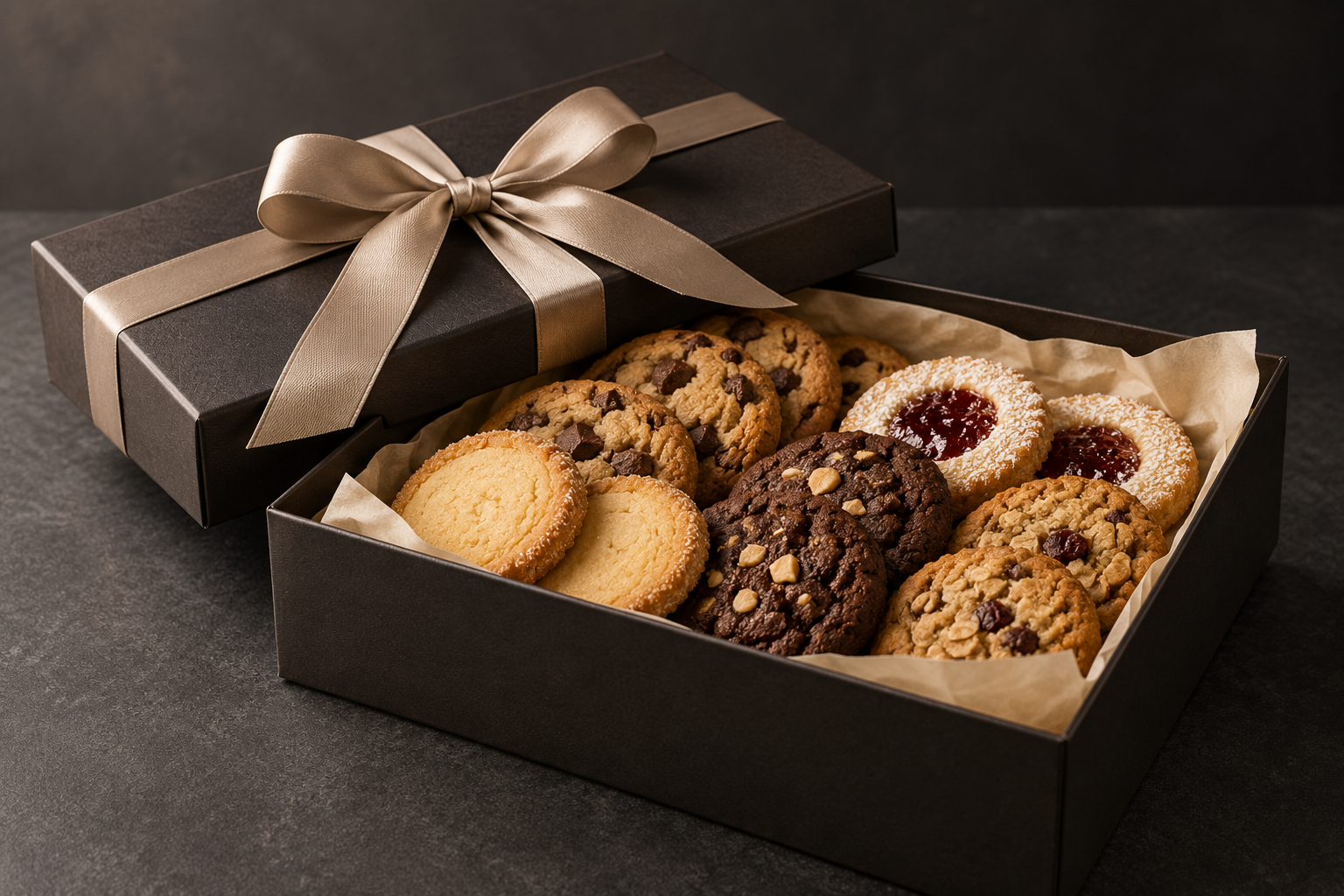 Illustrative sample: Gift box of assorted cookies